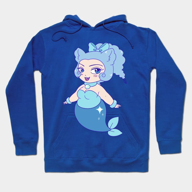 Chubby Blue Mermaid Hoodie by saradaboru